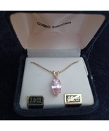 Vintage Pink Cubic Zirconia Necklace - $16.29 CAD