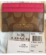 Coach Authentic Credit Card Wallet Signature C Gold/Khaki/ Dahlia  NWT - $55.41 CAD