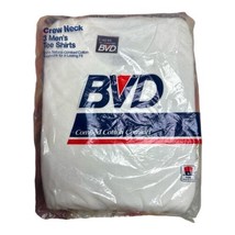 Vintage 1993 BVD Men&#39;s Crew Neck White T-Shirts 3-Pack Size L 42-44 USA ... - $39.59