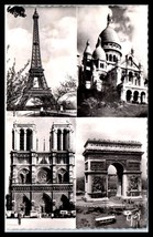 FRANCE RPPC Postcard - Paris, Multiview, Notre Dame, Eiffel Tower, Arch P31 - £2.40 GBP