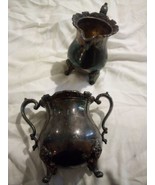 Wallace Royal Rose silverplate cream and sugar - $533.86 MXN
