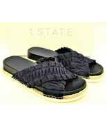 Comfort Flat Slide Sandals  1.STATE Size- 9M Lux Kid Suede Navy/Night Shade - $29.98