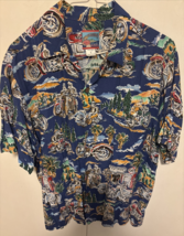 Reyn Spooner Men’s Large Motorcycle Hawaiian Shirt Short Sleeve - $1,276.16 MXN