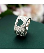 Titanium Ring Whit Hollowed Heart nd Inlaid Zirconia Fashion Accessory S... - £19.26 GBP