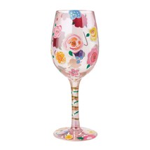 Love Lolita Wine Glass Pink Floral 15 oz 9" High Boxed Collectible #6009227 image 2