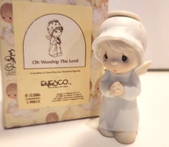 Precious Moments ENESCO &quot;Oh Worship The Lord&quot; 1984 Angel Figurine #E-5386 - $14.99