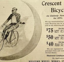 Crescent Bicycles 1894 Advertisement Victorian Bikes Western Wheel #2 AD... - $24.99