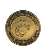 Marine Corps Brass Medallion 2.5&quot; - £55.74 GBP