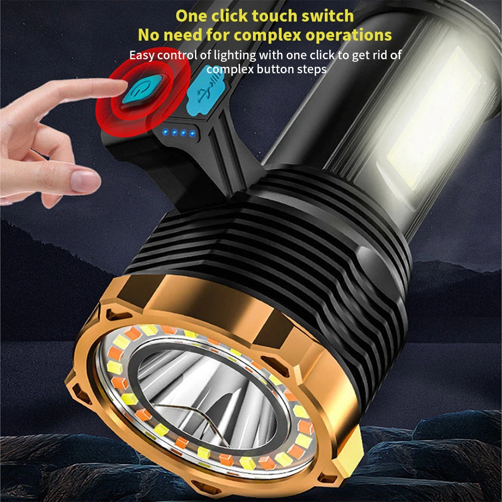 Portable LED Flashlights USB Rechargeable Light High Power Super Bright Torch - £17.84 GBP+