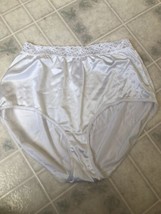 80s HANES Nylon GRANNY Panties Butter Soft Silky Stretch Band Size 9 White - $24.73