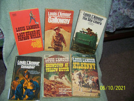 lot of {6} vintage paper back  books  western {louis l&quot;amour} - £17.77 GBP