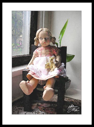 Edith + Her Little Yellow Bear By Ada Mae Scott : Fine Art Poster : Gicl... - $57.66