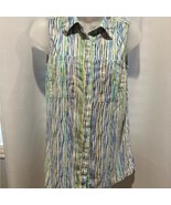 Dana Buchman Striped Sleeveless Button-Up Shirt - €12,03 EUR