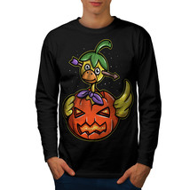 Halloween Funny Tee Pumpkin Men Long Sleeve T-shirt - £11.80 GBP