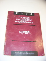 2003 DODGE VIPER CHASSIS DIAGNOSTIC PROCEDURES MANUAL DAIMLER CHRYSLER - $22.47