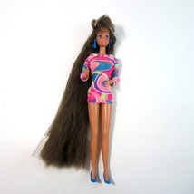 Vintage 1991 Mattel Totally Hair Brunette Barbie Doll No. 1117 with Earrings - £31.96 GBP