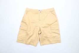 Vintage Columbia Mens 32 Faded Spell Out Box Logo Cargo Shorts Cotton Peach - £31.10 GBP