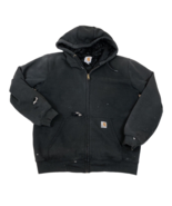 Carhartt Rain Defender Full Zip Hoodie Quilt Lined Black Mens Medium Dis... - $39.59