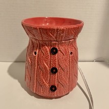Scentsy Wax Warmer Red Cable Knit Sweater - Tested Excellent Condition  - £15.68 GBP