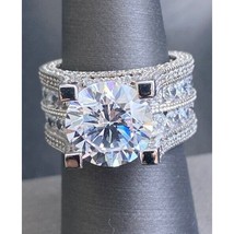 Stunning 925 Sterling Silver And Colorless Crystal Engagement Ring Size 7 Sky - $77.22