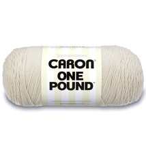 Caron One Pound Solids Yarn, 16oz, Gauge 4 Medium, 100% Acrylic - OffWhite- For  - £34.59 GBP