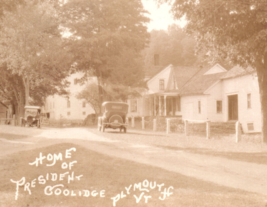 Plymouth Vermont Automobile President Coolidge Home Real Photo Postcard - £8.52 GBP