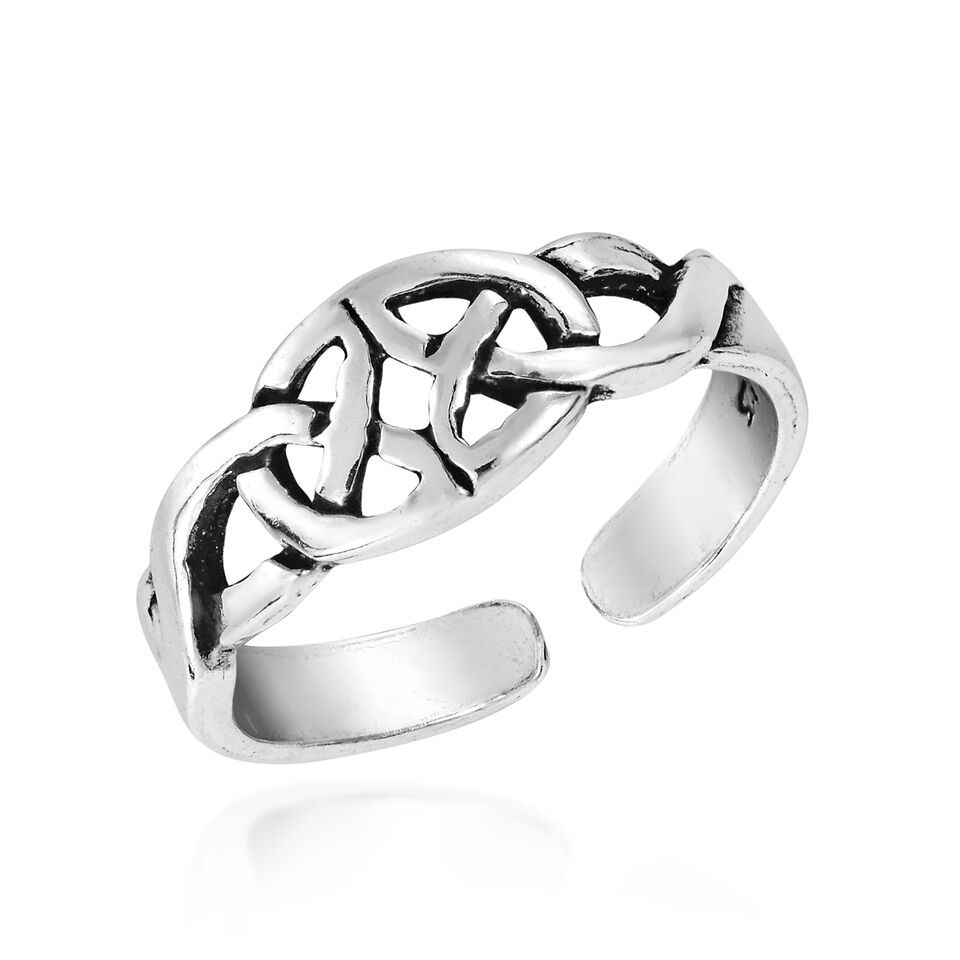 Mystical Never-Ending Celtic Knot Sterling Silver Toe or Pinky Ring - $12.66