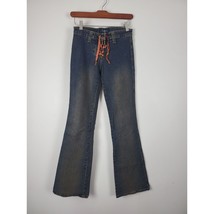 L.E.I Vintage 90&#39;s Jeans 0 Womens Ribbon Closure Straight Leg Mid Rise Bottoms - £26.92 GBP