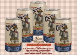 Coors Beer Tribute John Wayne Vintage Can Photo 12x8in Metal Sign Bar De... - €23,74 EUR