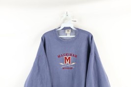 Vtg 90s Streetwear Mens L Faded Baggy Fit Spell Out Mackinaw Michigan Sweatshirt - £46.93 GBP