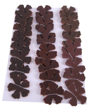 30 Dark Brown Leather Die Cut Flowers - $12.00