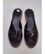 Andre Assous Shoes Sandals Wedge Heel Patent Leather Black Size US 8.5 E... - $24.70