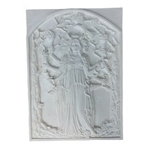 Hecate Hekate Greek Triple Goddess of Magic Bas Relief Wall Decor White - £59.45 GBP