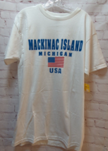Mackinac Island MI Michigan USA flag vintage t-shirt men women L large READ - $15.58