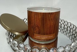 1 New Bath &amp; Body Works Cozy Sunday Night 3 Wick Candle 14.5 oz Hard to Find - £22.48 GBP