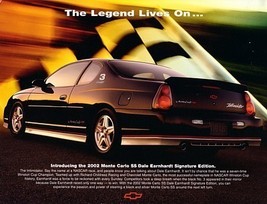 2002 Chevrolet Monte Carlo Ss Dale Earnhardt Edition Brochure Sheet Intimidator - $8.00