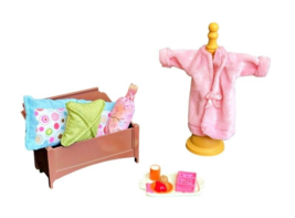 Loving Family Dollhouse Robe Trunk or Chest Pillows Food Tray Fisher Price - £7.58 GBP