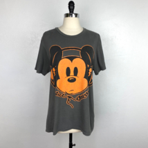 Disney Mens Mickey Mouse MM28 T-Shirt XLg Gray Crew Neck Short Sleeve Distress - £7.43 GBP