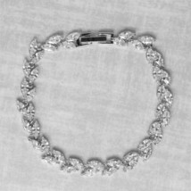 2 Carats Diamond Marquise Tennis Bracelet 14K White Gold Plated Women&#39;s Day Gift - £146.47 GBP