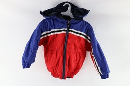 NOS Vintage 90s Streetwear Childrens Size Large Striped Reversible Hooded Jacket - £38.66 GBP
