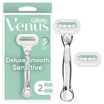 Venus Deluxe Smooth Sensitive Women&#39;s Razor Handle + 2 Blade Refills - $41.56