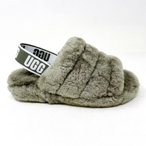 UGG  Fluff Yeah Slide Burnt Olive Green Womens Sheepskin Slippers Sandals - £44.61 GBP