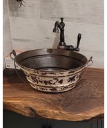 15" Round Hand Hammered Copper Bucket Vessel Sink in Gorgeous Distressed... - $259.95