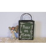 Metal angel flower holder, tin angel holder, peace on earth angel, tin a... - $17.50