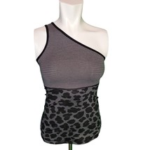Lululemon Cold Shoulder One Shoulder Reversible Tank Black Cheetah sz 8 - $16.99