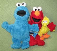 Sesame Street Muppet Lot Kohls Cookie Monster Elmo Gund Big Bird Plush Stuffed - £17.69 GBP