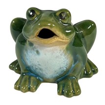 Garden Frog Ceramic Decorative Pot Sitter Green 3.5” Miniature Trinket S... - £17.17 GBP