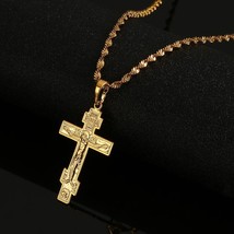 Russian Orthodox Christianity Church Eternal Cross Pendant Necklace Russia Greec - £13.19 GBP