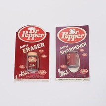 Dr. Pepper Mini Eraser &amp; Mini Sharpener-NOS-Novelty-1982-Rare-Be A Pepper - £20.16 GBP