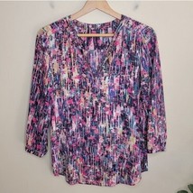 NYDJ | Colorful Abstract Print 3/4 Sleeve Blouse, womens size small - £19.34 GBP